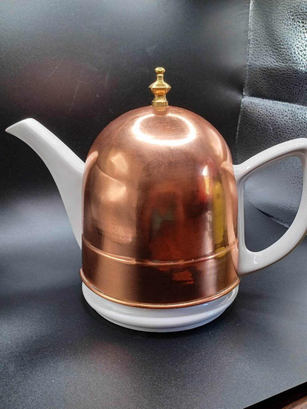 Vintage Copper Teapot Dome Insulating Warmer Baker Hart Stuart Porcelain Antique